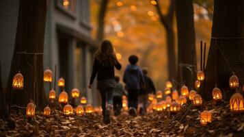 mysteriös Halloween Bummel, generativ ai foto