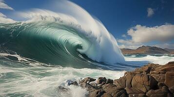 Gelassenheit unter das Wellen, generativ ai foto