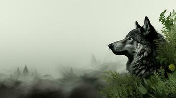 rätselhaft Majestät das einsam Wolf im das Wald, ai generativ foto