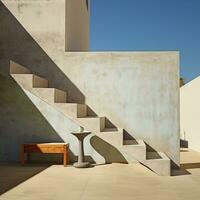minimalistisch geometrisch Formen Gießen Schatten auf Beton Mauer foto