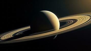 Saturn mit Saturn im das Hintergrund. generativ ai foto