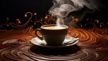 Kaffee Dampf Bildung kompliziert Muster. generativ ai foto