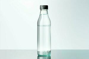 isoliert Weiß Hintergrund Vitrinen ein 3d Wasser Flasche im lebensecht Illustration ai generiert foto