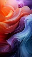 elegant wirbelnd Farben komponieren abstrakt Hintergrund mit ein Sinn von fließend Vitalität Vertikale Handy, Mobiltelefon Hintergrund ai generiert foto