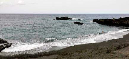 los Cancajos Strand auf das Insel von la Palma im das Kanarienvogel Archipel foto