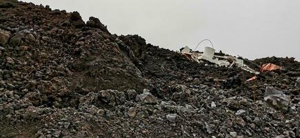 erstarrt vulkanisch Lava Strom von das cumbre vieja Vulkan auf das Insel von la Palma foto