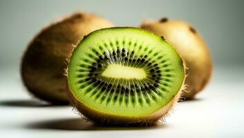 Nahansicht von lecker Kiwis. ai generiert foto