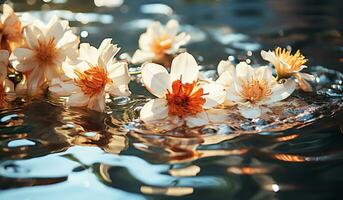 Blumen im das Wasser. ai generiert foto