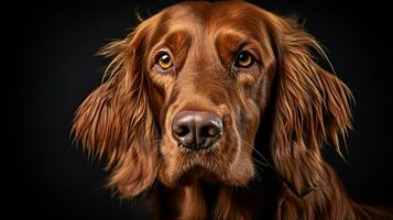 realistisch Porträt von irisch Setter Hund. ai generiert foto