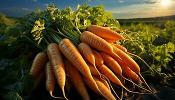 frisch, gesund Gemüse geerntet von das organisch Bauernhof generiert durch ai foto