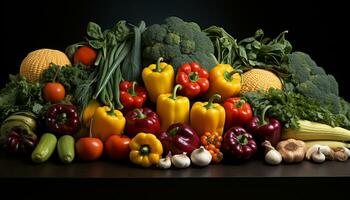 frisch Gemüse und Früchte, gesund Essen, Natur bunt Sammlung generiert durch ai foto