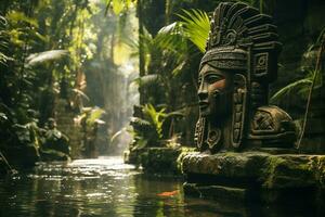 Totem Park im Ubud, bali Insel, Indonesien ai generiert foto