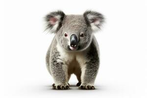 Koala Bär isoliert auf Weiß Hintergrund mit Ausschnitt Weg. australisch einheimisch Tier. ai generiert foto