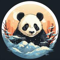 Panda Bär Vektor Illustration im Karikatur Stil Vektor Illustration ai generiert foto