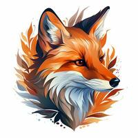 Vektor Art Illustration von ein Fuchs ai generiert foto