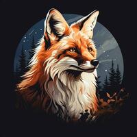 Vektor Art Illustration von ein Fuchs ai generiert foto