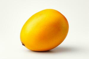 Mango mit Blatt isoliert auf ein Weiß Hintergrund. ai generiert foto