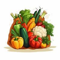 Gemüse auf ein Weiß Hintergrund. Vektor Illustration zum Ihre Design ai generiert foto