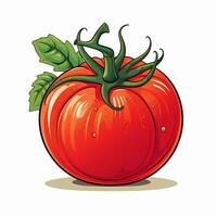 süß Karikatur Tomate Charakter Vektor Illustration. Vegetarier Essen Konzept. ai generiert foto