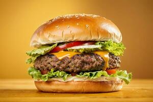verlockend Käse Burger mit generativ ai foto