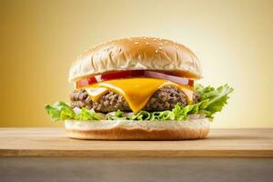 köstlich Käse Burger mit generativ ai foto
