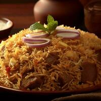 herrlich Basmati Biryani Perfektion durch ai Schaffung foto