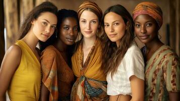 ein Foto von Frauen von anders Nationalitäten. generativ ai