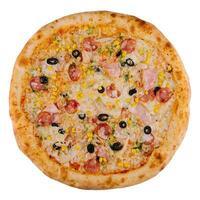 lecker Pizza isoliert auf Weiß Hintergrund foto