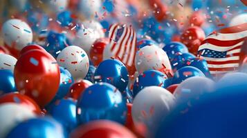 glücklich Unabhängigkeit Tag von Amerika gemacht mit generativ ai foto
