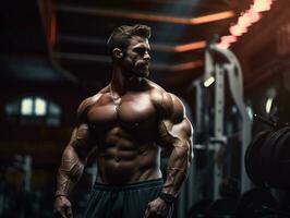 ai generativ Fitnessstudio Bodybuilding Fitness Foto