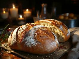 ai generativ Bäckerei Kloster köstlich Brot Foto