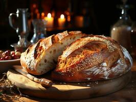 ai generativ Bäckerei Kloster köstlich Brot Foto