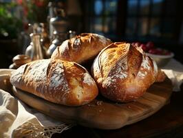 ai generativ Bäckerei Kloster köstlich Brot Foto