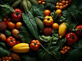 ai generiert Gemüse Muster Hintergrund Foto