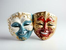 ai generiert Theater Masken Foto