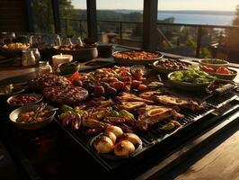 ai generiert Grill Steak Essen Foto