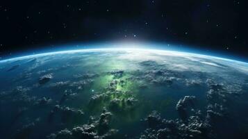 schön Aussicht von das Planet Erde von Raum. 3d Illustration. ai generativ foto