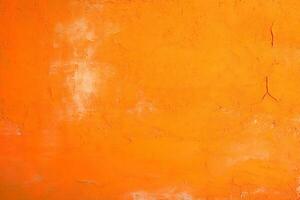 schmutzig und verwittert Orange Beton Mauer Hintergrund Textur. ai generiert foto