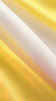 Gelb und Weiß gestreift Stoff Textur Hintergrund. ai generiert foto