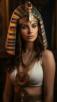 schön Frau mögen Königin von Ägypten Kleopatra. generativ ai foto