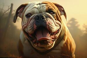 stoisch Bulldogge Hund. generieren ai foto