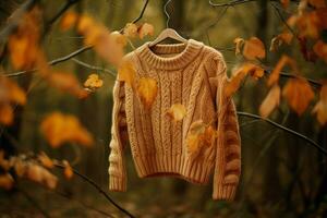 gemütlich Kleider Pullover Herbst. generieren ai foto