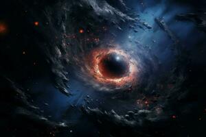 himmlisch schwarz Loch bunt Galaxis. generieren ai foto