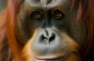 Orang-Utan Porträt Tier Foto. generieren ai foto