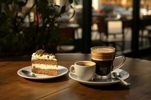 Kaffee Kuchen Cafe. generieren ai foto