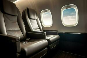 Flugzeug Geschäft Sitze Luxus. generieren ai foto