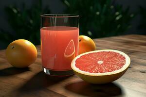 Grapefruit Saft Glas. generieren ai foto