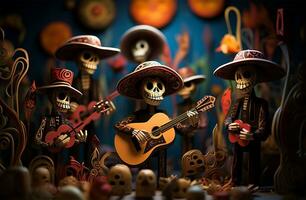 dia de los Muertos, Tag von das tot Konzept ai generiert foto