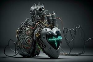 3d Illustration Design, Herz Batterie inspiriert durch das Mensch Herz. generativ ai. foto