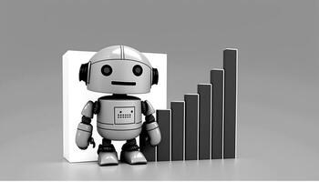 Bank und Roboter Symbole auf Graph Diagramm Hintergrund. generativ ai. foto